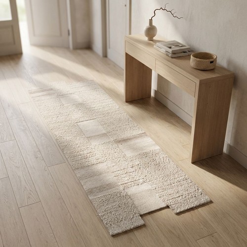 Tappeto lana avorio con - in,