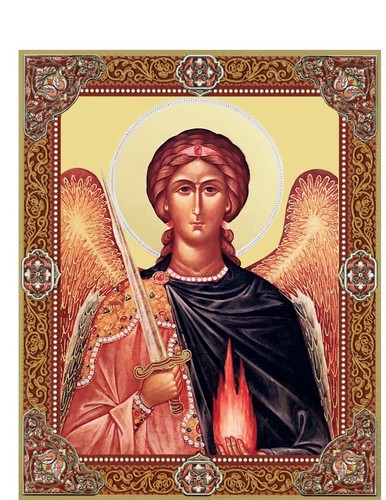 Icona arcangelo uriel legno - icona,