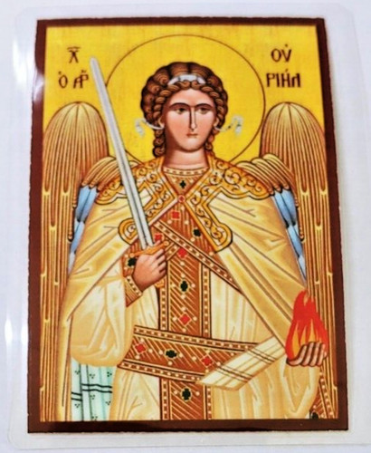 Arcangelo uriel icona laminata - uriel,